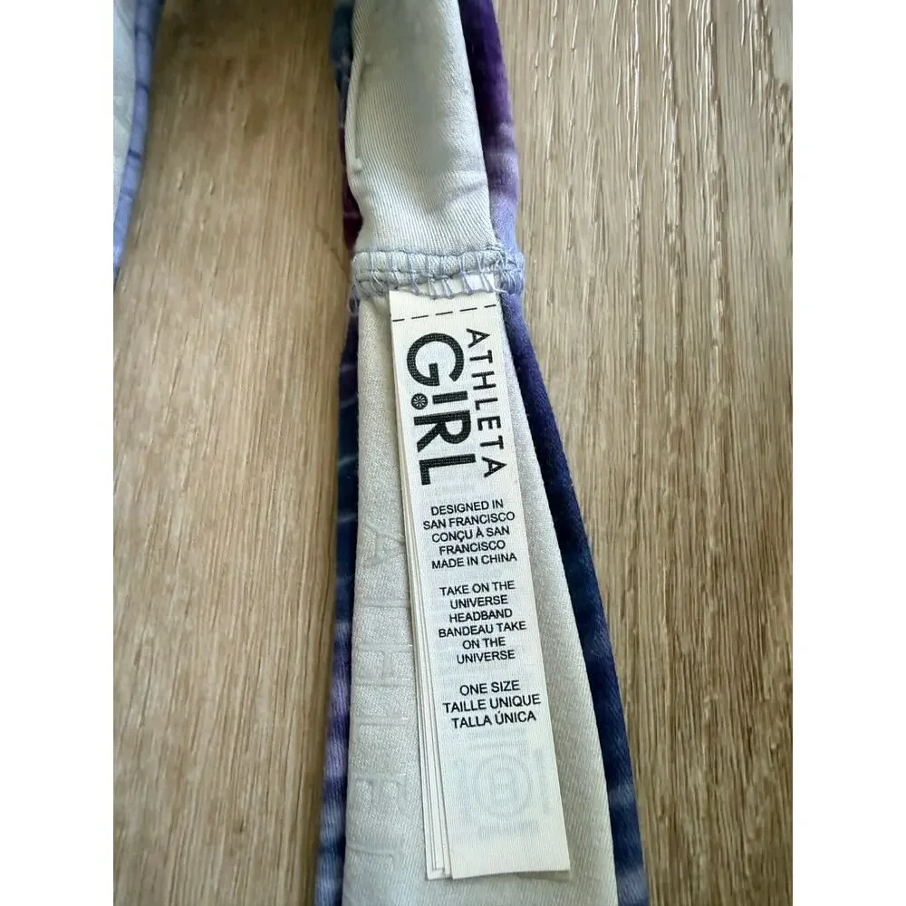 ATHLETA GIRL Nonslip Headband - Tie Dye Blue Purple Fun